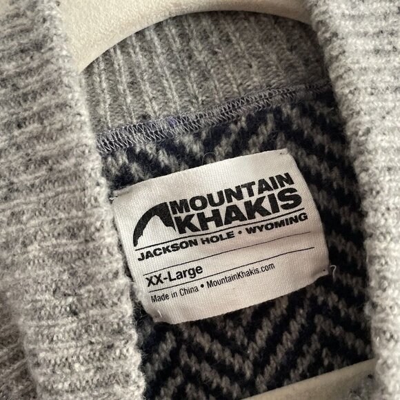 Mountain Khakis Men XXL Navy Blue Lambswool Outdoor Fleck Quarter Zip Sweater - Picture 5 of 11